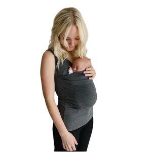 LALABU Soothe Nursing Sleeveless Tank Top in grey space dye